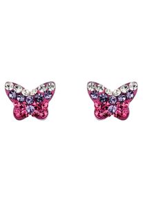 Amor Mädchen Paar Ohrstecker "Schmetterling, 2036780, 9540709", Silber 925 (Sterlingsilber), pink, Silber 925 (Sterlingsilber), Ohrringe, mit