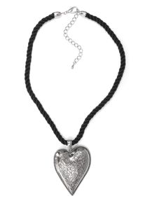 Allgäu Rebell ALLGÄU REBELL Damen Collier "Traude", schwarz, Basic, Textil, Halsketten, mit Herzanhänger
