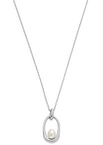 Skagen Damen Kette mit Anhänger "KARIANA ESSENTIAL WAVES, SKJ1796040", Edelstahl-Perlen, silber, Edelstahl, Perlen, Halsketten, mit Perle (synth.)