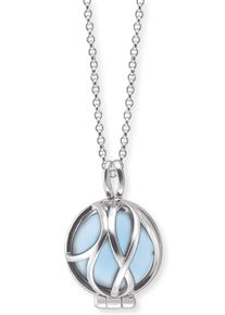 Engelsrufer Damen Kette mit Anhänger "Powerful Stone Blauer Achat, ERN-HEALPARA-BA-XS", XS, Silber 925 (Sterlingsilber), L: 50cm, silber, Silber 925