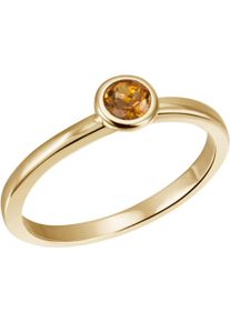 Firetti Damen Fingerring "Schmuck Geschenk Gold 375 Gold 585 Goldring Solitär", 56, Gelbgold 585, 1,8mm, gelb, Gelbgold 585, Fingerringe, mit
