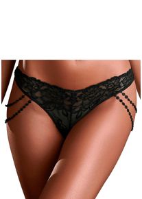 JETTE Damen String, Gr. 32, schwarz, Microtouch, Obermaterial: 67% Polyamid, 25% Polyester, 8% Elasthan, Unterhosen, mit aufregender Bänder-Optik
