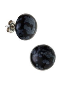 Jobo Damen Paar Ohrstecker "Ohrringe mit Schneeflocken-Obsidian", Silber 925 (Sterlingsilber), silber, Silber 925 (Sterlingsilber), Ohrringe, 925