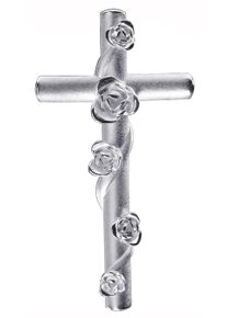 Jobo Damen Kreuz-Anhänger "Anhänger Kreuz mit Rosen", Silber 925 (Sterlingsilber), silber, Silber 925 (Sterlingsilber), Schmuckanhänger, 925 Silber