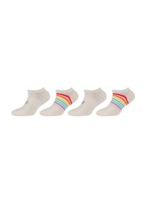 s.Oliver Kinder Sneakersocken "Sneakersocken 4er Pack", Gr. 35, weiß, 78% Viskose 20% Polyamid 2% Elasthan, gestreift, Socken