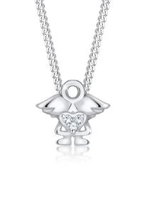 Elli Damen Kette mit Anhänger "Kinder mit Engel Kristalle 925 Silber", 36, ohne Stein, Silber 925 (Sterlingsilber), L: 36cm, silber, Silber 925