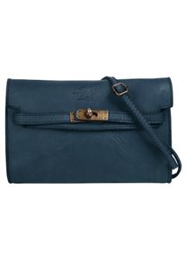 Samantha Look Damen Umhängetasche, blau, Leder, vintage, Taschen, echt Leder, Made in Italy
