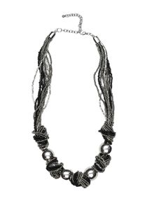 Damen Kette mit Anhänger "Weda", schwarz, Basic, Collezione Alessandro, Glas, Halsketten, aus 10 Reihen Glasperlen