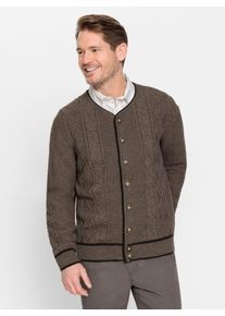 Marco Donati Herren Strickjacke, grau, Gr. 50, unifarben, 70% Polyacryl, 30% Wolle, Strickjacken
