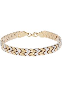 Firetti Armband "Schmuck Geschenk Gold 375 Armschmuck Armkette Bicolor, ca. 8 mm breit", 19, Gelbgold 375, gold, Gelbgold 375, Armbänder