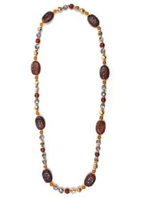 Damen Lange Kette "Ricarda", braun, Basic, Collezione Alessandro, Glas, Halsketten, mit Glassteinen