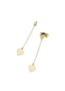 Luigi Merano Damen Paar Ohrstecker "mit Behang Herzen, Gold 585", Gelbgold 585, gold, Gelbgold 585, Ohrringe