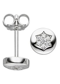 Jobo Damen Paar Ohrstecker "Stern-Ohrringe", Silber 925 (Sterlingsilber), silber, Silber 925 (Sterlingsilber), Ohrringe, 925 Silber mit 14 Zirkonia
