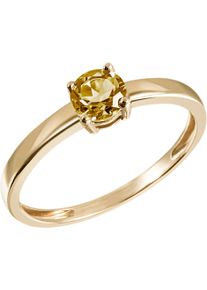 Firetti Damen Fingerring "Schmuck Geschenk Gold 375 Gold 585 Goldring Solitär", 54, Gelbgold 585, 1,55mm, gelb, Gelbgold 585, Fingerringe, mit