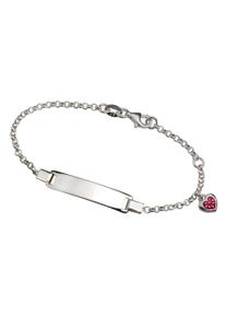 Firetti Damen Armband "Schmuck Geschenk Silber 925 Armkette ID-Platte Erbskette Erdbeere", Silber 925 (Sterlingsilber), bunt, Silber 925