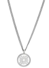 Emporio Armani Damen Kette mit Anhänger "KREIS, RUND, LOGO, EGS3040040", Edelstahl, L: 52,5cm, silber, Edelstahl, Halsketten