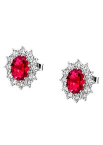 Firetti Damen Paar Ohrstecker "Schmuck Geschenk Silber 925 Ohrschmuck Lady D Glitzer", Silber 925 (Sterlingsilber), rot, Silber 925 (Sterlingsilber),
