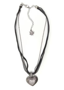 Allgäu Rebell ALLGÄU REBELL Damen Collier "Lissi", schwarz, Basic, Metall, Halsketten, mit Herzanhänger