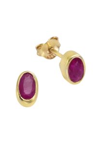 Vivance Damen Paar Ohrstecker "585/- Gelbgold Rubin", ONE-SIZE, Gold, gelb, Gold, Ohrringe