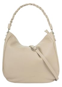 Samantha Look Damen Henkeltasche, beige, Leder, unifarben, leicht glänzend, Taschen, echt Leder, Made in Italy