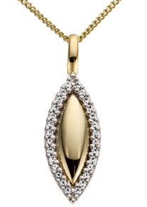 Firetti Damen Ketten-Anhänger "Schmuck Geschenk Gold 585 Halsschmuck Anhänger für Halskette", 0,1 ct P2 = erkennbare Einschlüsse, Gelbgold