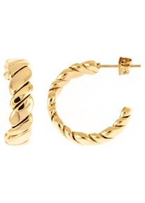 Jobo Damen Paar Creolen, Edelstahl, gold, Edelstahl, Ohrringe, Edelstahl goldfarben beschichtet 20 mm