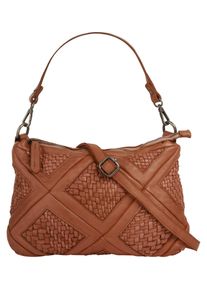 Samantha Look Damen Umhängetasche, braun, Leder, Taschen, echt Leder, Made in Italy