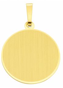 Adelia´s ADELIA ́S Damen Ketten-Anhänger "Damen Goldschmuck 585 Gold Gravurplatte Anhänger Ø 19,1 mm", Gelbgold 585, gold, Gelbgold 585, Schmuckanhänger, 585