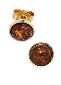 Jobo Damen Paar Ohrstecker "Ohrringe mit Bernstein", Gelbgold 333, gold, Gelbgold 333, Ohrringe, 333 Gold