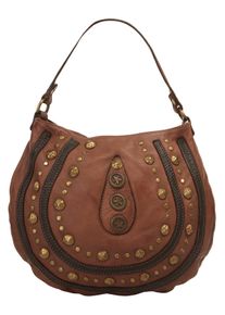 Samantha Look Damen Umhängetasche, braun, Leder, Taschen, echt Leder, Made in Italy
