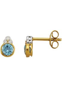 Firetti Damen Paar Ohrstecker "Schmuck Geschenk Silber 925 Ohrschmuck Ohrringe Tropfen", Silber 925 (Sterlingsilber), blau, Silber 925