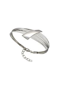 Vivance Damen Armband "925/- Sterling Silber rhodiniert + Stahl", 17 + 3cm, Silber 925 (Sterlingsilber)-Edelstahl, weiß, Silber 925 (Sterlingsilber),