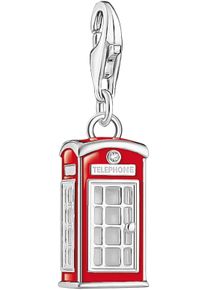 Thomas Sabo Damen Charm-Einhänger "rotes LONDON Telefonhäuschen, 2120-041-10", rot, Silber 925 (Sterlingsilber), Charms, mit Zirkonia (synth.)