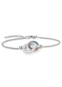 Thomas Sabo Damen Armband "Together mit zwei Ringen Silber geschwärzt, A1551-318-7-L19V", 19, Silber 925 (Sterlingsilber), silber, Silber 925