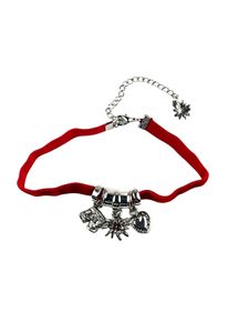 Allgäu Rebell ALLGÄU REBELL Damen Kette mit Anhänger "Barbara", rot, Basic, Metall, Halsketten, mit Glassteinen