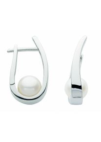 Adelia´s ADELIA ́S Damen Paar Ohrhänger "1 Paar 925 Silber Ohrringe / Creolen mit Süßwasser Zuchtperle", Damen, Silber 925 (Sterlingsilber), silber, Silber 925