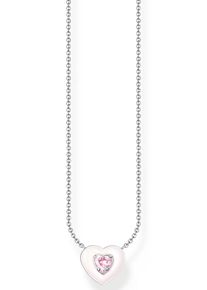 Thomas Sabo Damen Kette mit Anhänger "Herz mit pinkem Stein, KE2184-041-9-L45V", 45, Silber 925 (Sterlingsilber), bunt, Silber 925 (Sterlingsilber),