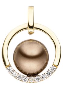 Jobo Damen Perlen-Anhänger "Anhänger mit Perle", Gelbgold 333-Perlen, gold, Gelbgold 333, Perlen, Schmuckanhänger, 333 Gold bicolor Synthetische