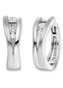 Engelsrufer Damen Paar Creolen "Xena, ERE-XENA-ZI-CR-16", Silber 925 (Sterlingsilber), silber, Silber 925 (Sterlingsilber), Ohrringe, mit Zirkonia