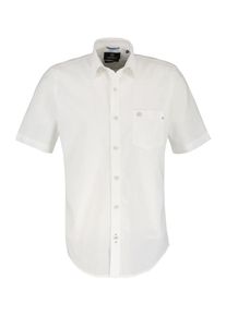 Lerros Herren Kurzarmhemd "Lerros Unifarbenes Baumwoll-Leinenhemd", weiß, Gr. 6XL, 80% Baumwolle, 20% Leinen, Hemden