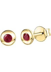 Firetti Damen Paar Ohrstecker "Schmuck Geschenk, Ohrringe Solitär, Gold 375", Gelbgold 375, gold, Gelbgold 375, Ohrringe, mit Rubin, Saphir oder