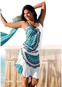 Beach Time BEACHTIME Damen Strandkleid, blau, casual, Gr. 36, Jersey, Obermaterial: 100% Viskose, Kleider, mit Alloverprint und verstellbaren Trägern,