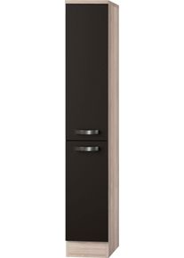 Apothekerschrank Optifit, B:30cm H:174,4cm T:57,1cm, grau, Küche, Schränke, "Faro", 2 Auszüge, Metallgriffe, Breite 30 cm