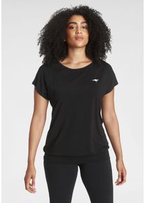 Kangaroos Damen T-Shirt, schwarz, sportlich, Gr. 56, Obermaterial: 65% Polyester, 35% Viskose LENZING ECOVERO, Shirts