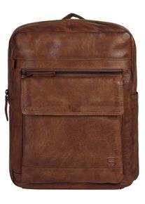 SPIKES & SPARROW Laptoprucksack, SPIKES & SPARROW, braun, Rindsleder, Leder, Retro, casual, Rucksäcke, echt Leder