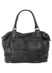 FORTY Damen Shopper, schwarz, Leder, vintage, Taschen, echt Leder, Made in Italy