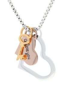Vivance Damen Kette mit Anhänger "Schlüssel zum Herzen", Edelstahl, bunt, Edelstahl, Halsketten