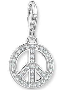 Thomas Sabo Damen Charm-Einhänger "Peace, Peace gold, 1880-051-14, 1898-488-7", bunt, Silber 925 (Sterlingsilber), Charms, mit Zirkonia (synth.) oder