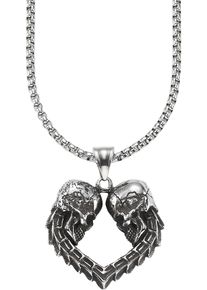Bruno Banani Damen Kette mit Anhänger "Schmuck Geschenk Venezia Gothic Herz Totenkopf, B4117N/20/00/55", Edelstahl, L: 55cm B: 2,8mm, schwarz,