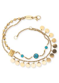 Engelsrufer Fußkette "BOHO Lebensbaum, ERBS-TREE-ZI, ERBS-TREE-ZI-G", Edelstahl, blau, Edelstahl, Fußkettchen, mit Türkis